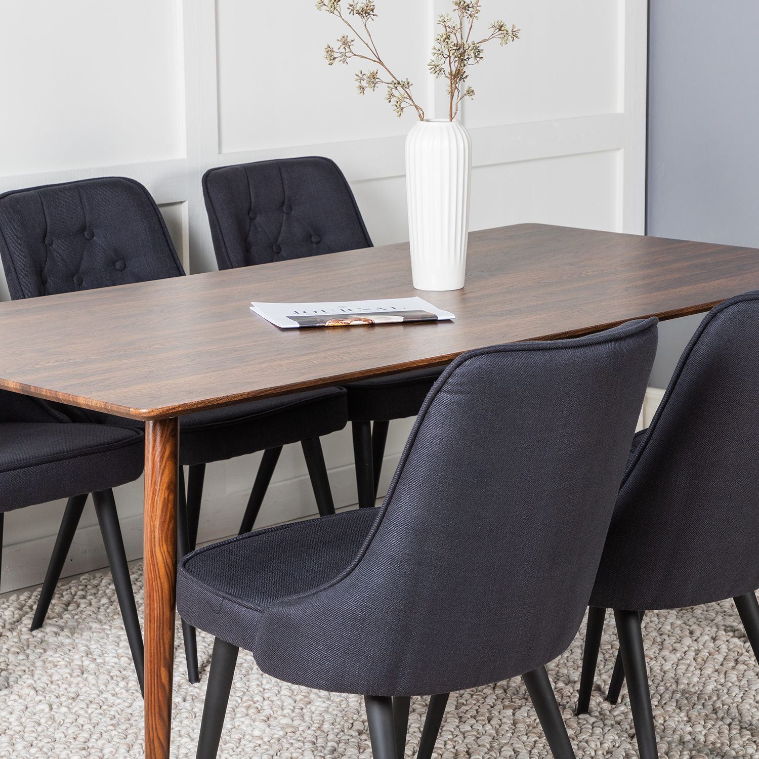 Matgrupp Venture Home Pobbie med 6 Vera Stolar Polyestertyg
