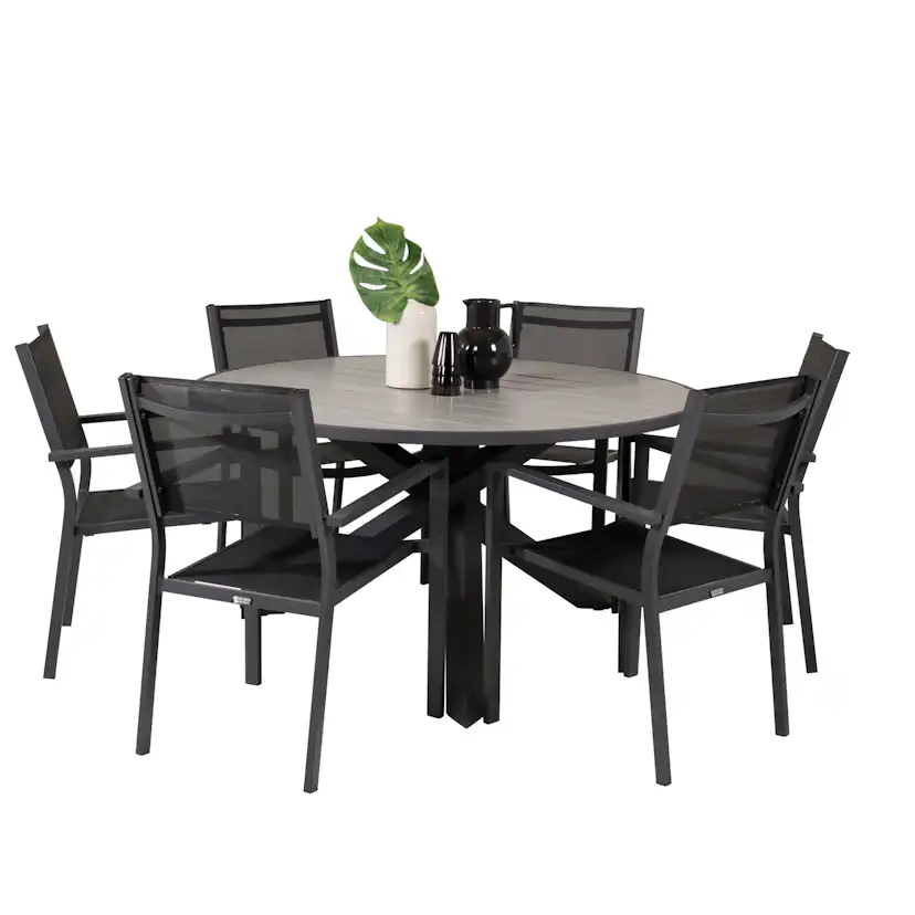 Matgrupp Venture Home Pincy Ø140 med 6 Copacabana Matstolar