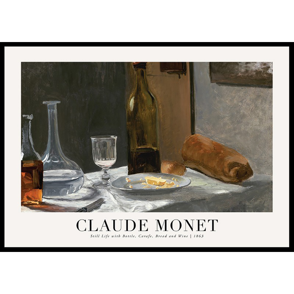 Poster Gallerix Still Life With Bottle And Wine 1863 By Claude Monet