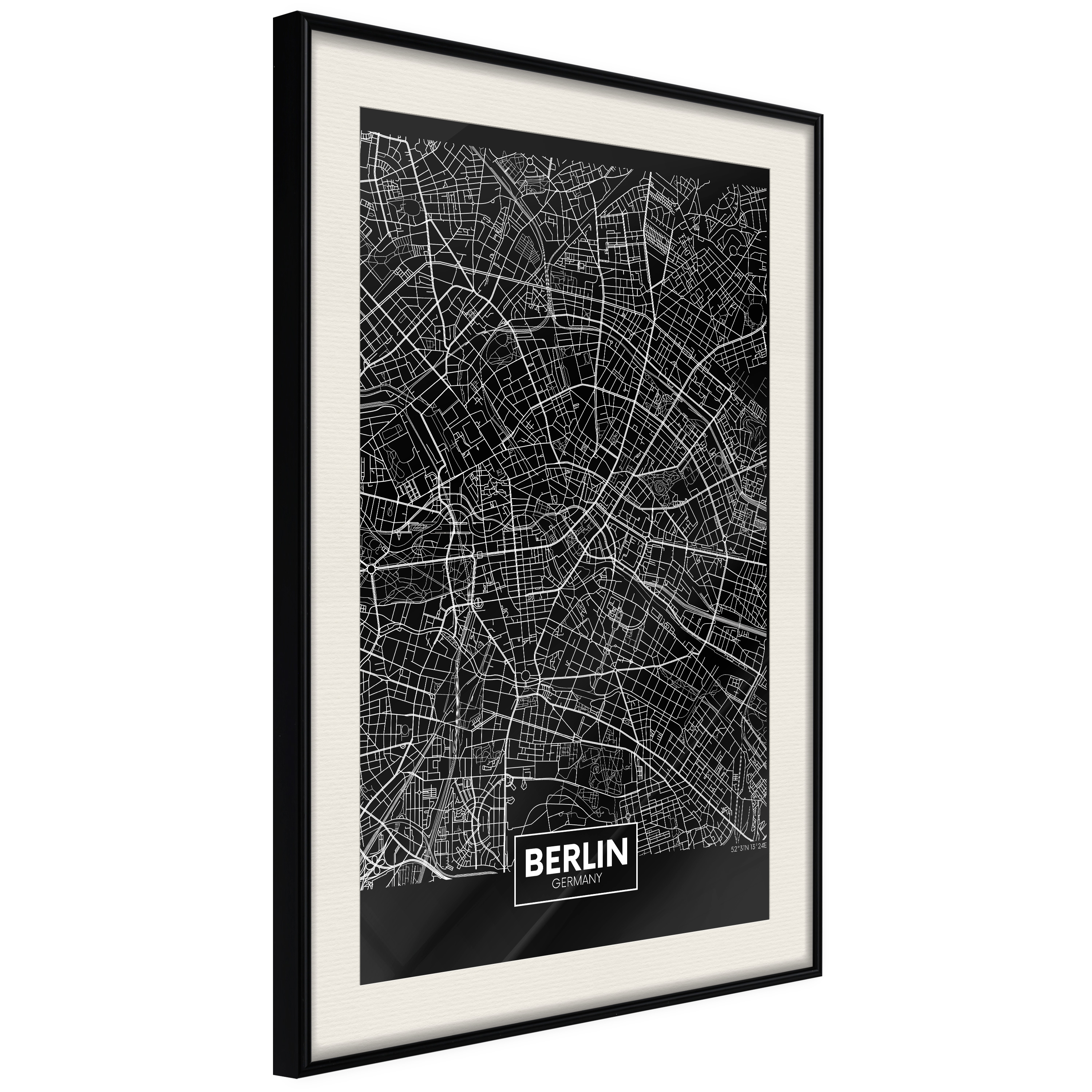 Poster Artgeist Affisch Dark Map of Berlin