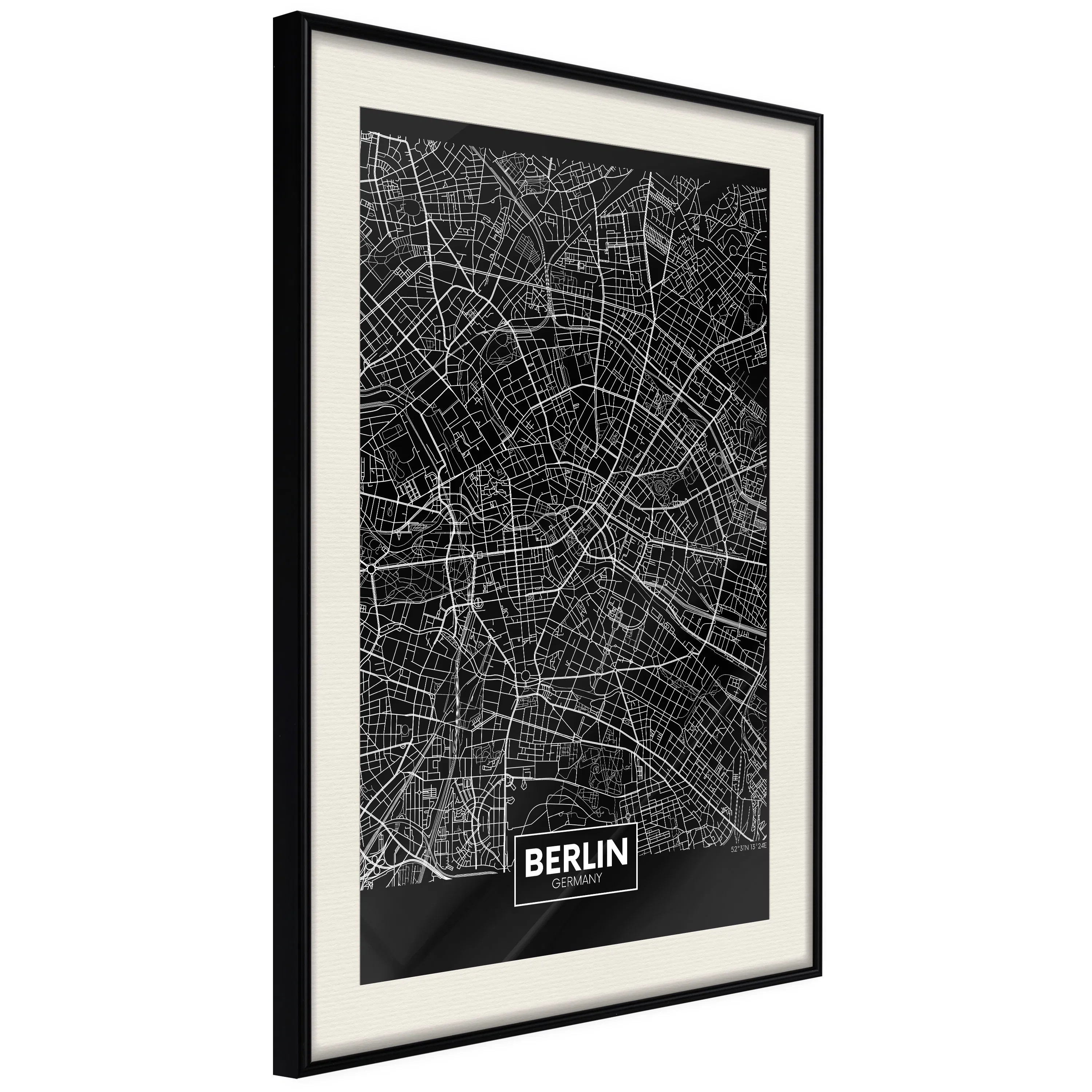 Poster Artgeist Affisch Dark Map of Berlin