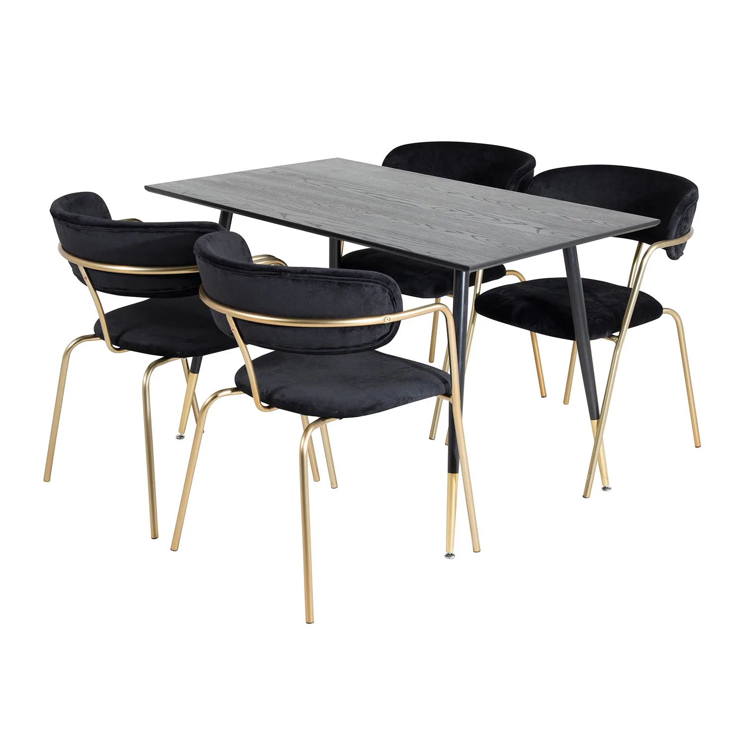 DippTable -Black Veneer -Brass dipp-Black Velvet_4 Svart/Mässing/Svart/Mässing