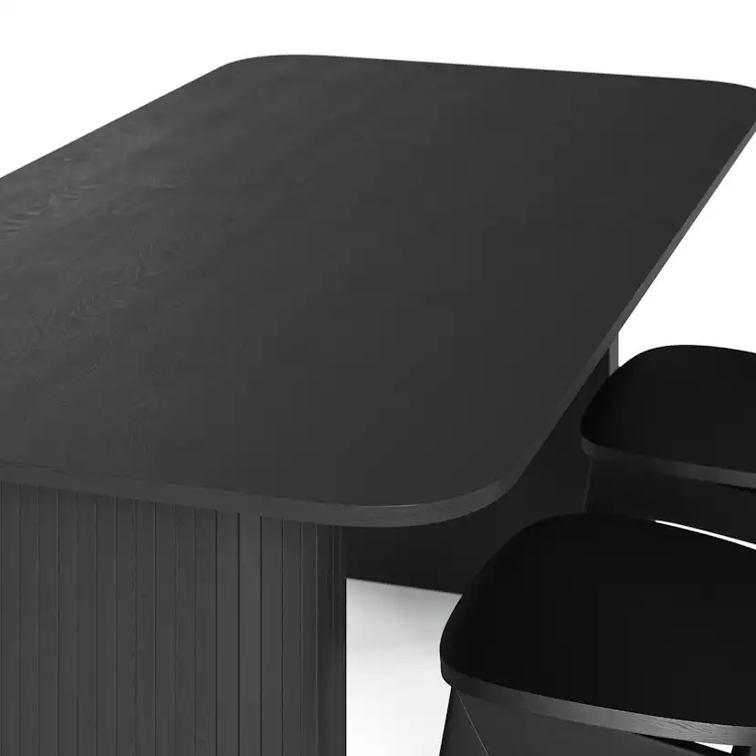 Matgrupp Bark Kopparbo Rektangulärt Matbord 180-240 cm Förlängningsbart med 4 Jerup Matstol