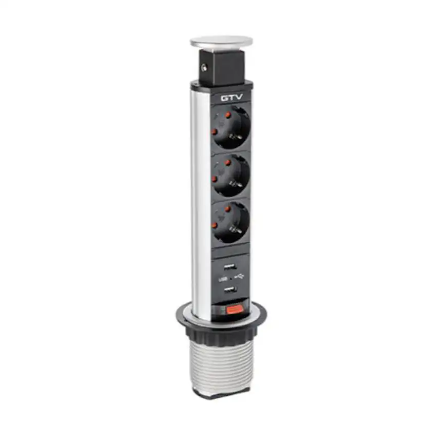 Elpelare Blanco GTV Smal med 2 USB och 3 Jordade Uttag