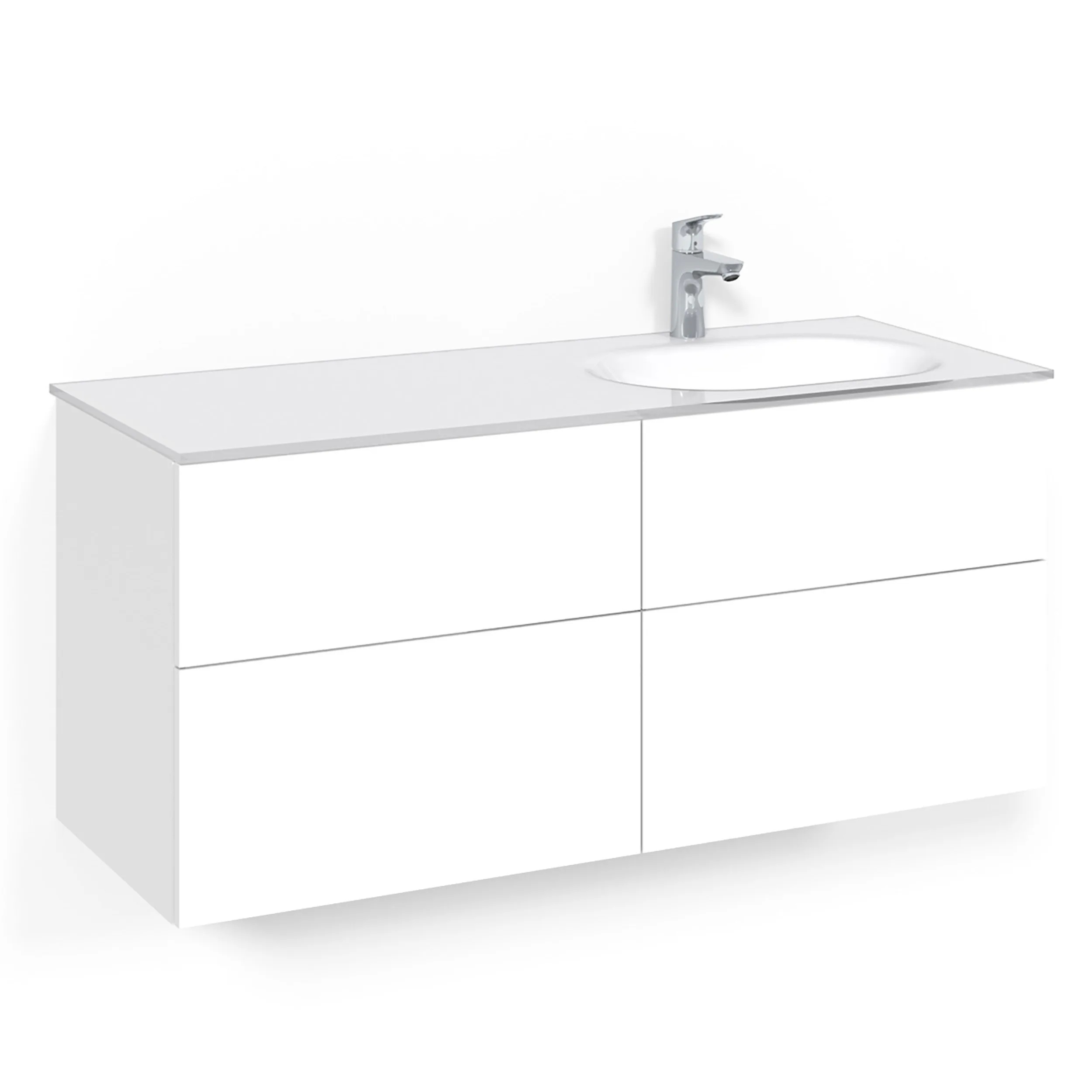 Tvättställsskåp Macro Design Crown Plain Med Glastvättställ