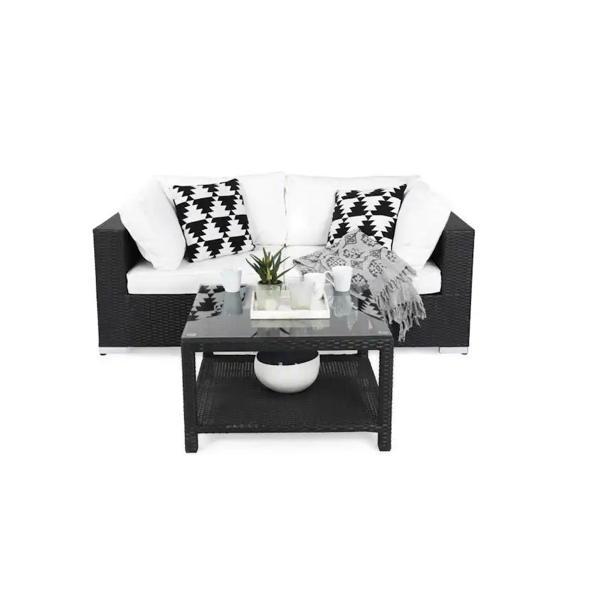 Loungegrupp Comfort Garden Bahamas 2-sits med Bord med Hylla Utomhus