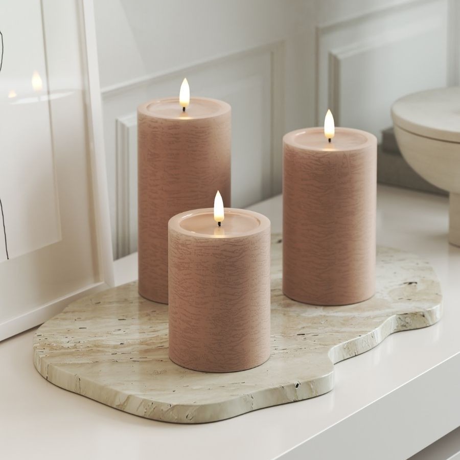 LED-Blockljus UNIQUE Candles 7,5x15 cm