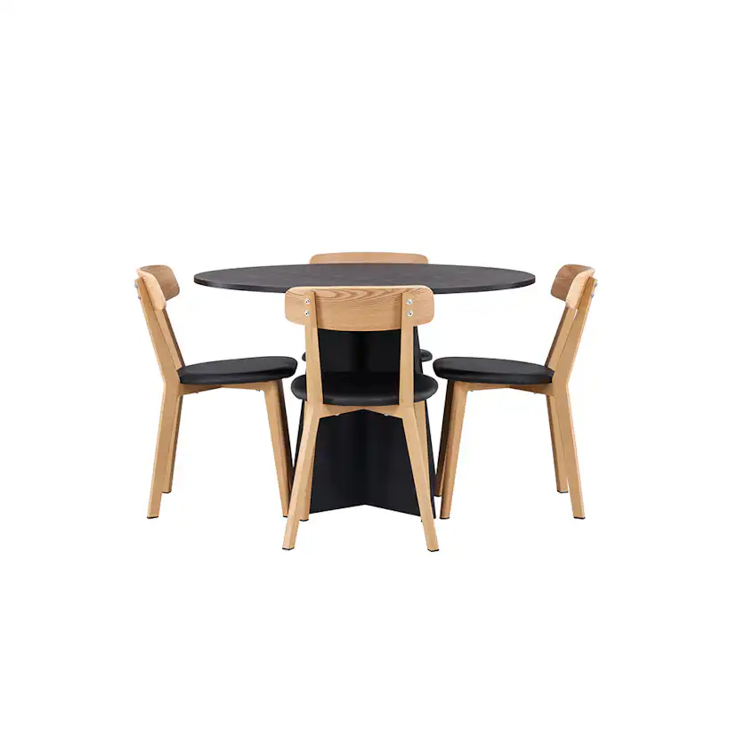 Matgrupp Venture Home Bootcut Ø110 cm med 4 Sanjos Stolar