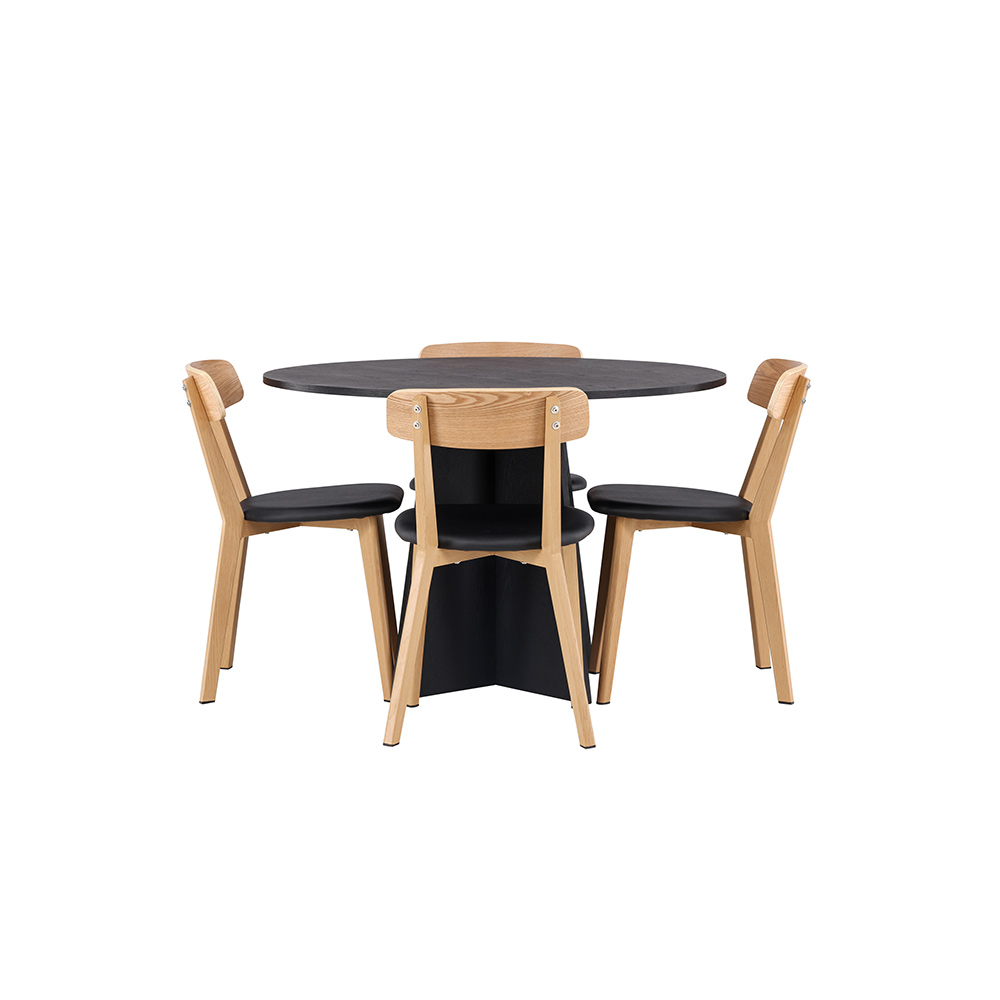 Matgrupp Venture Home Bootcut Ø110 cm med 4 Sanjos Stolar