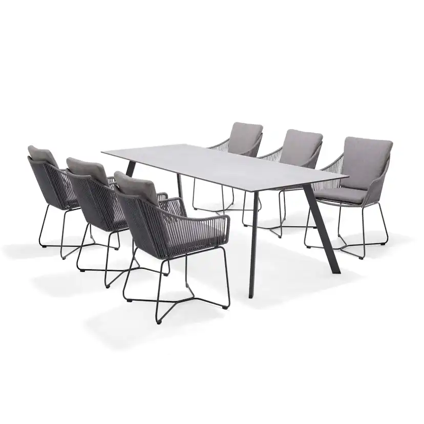 Matgrupp Utomhus LifestyleGarden OPAL 220 & 6 fåtöljer