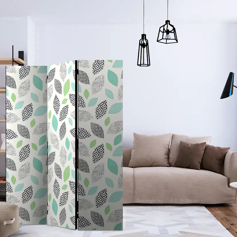 Rumsavdelare Skärmvägg Arkiio Patterned Leaves 135x172 cm