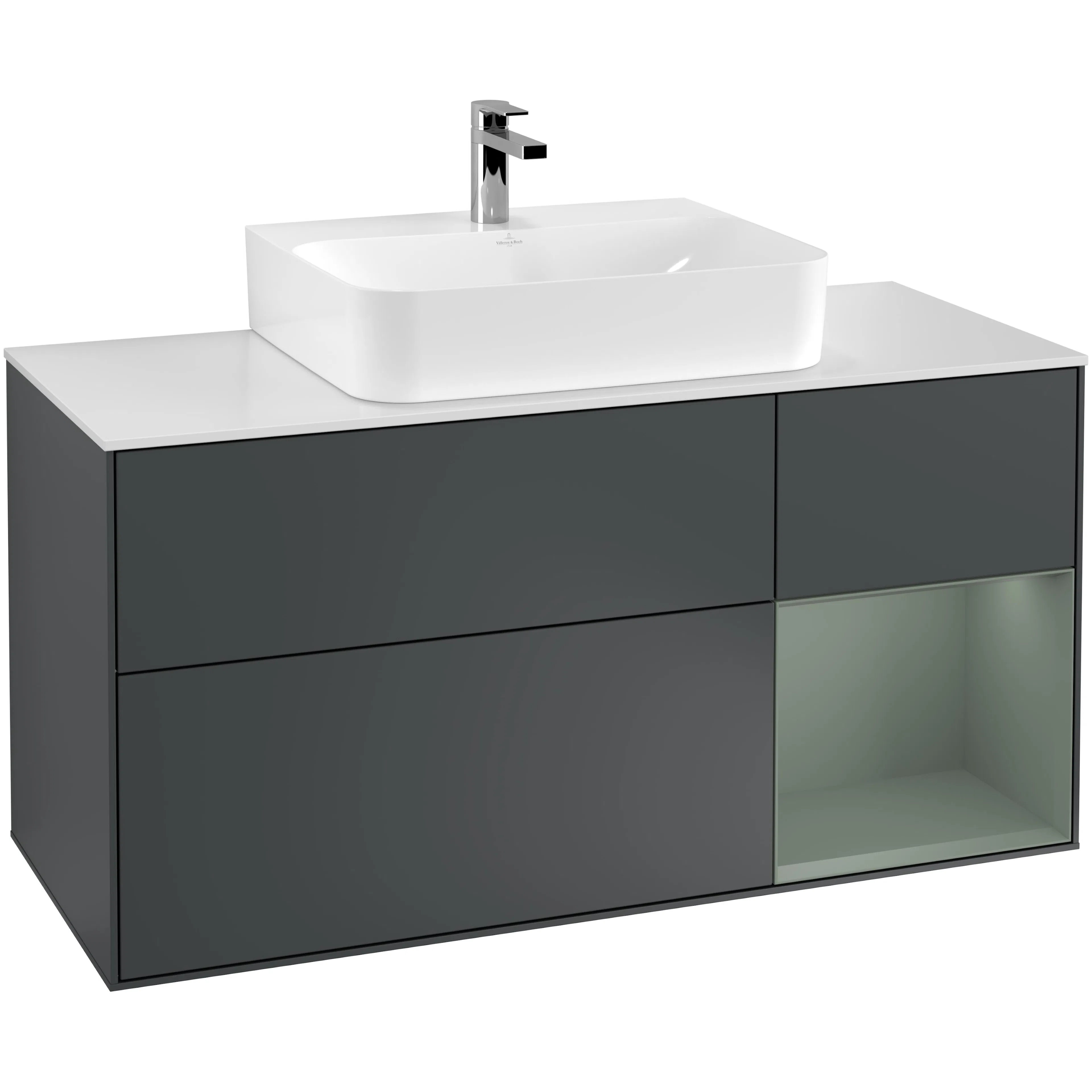 Tvättställsskåp Villeroy & Boch Finion med 3 Lådor Hylla och Bänkskiva för Centrerat Tvättställ