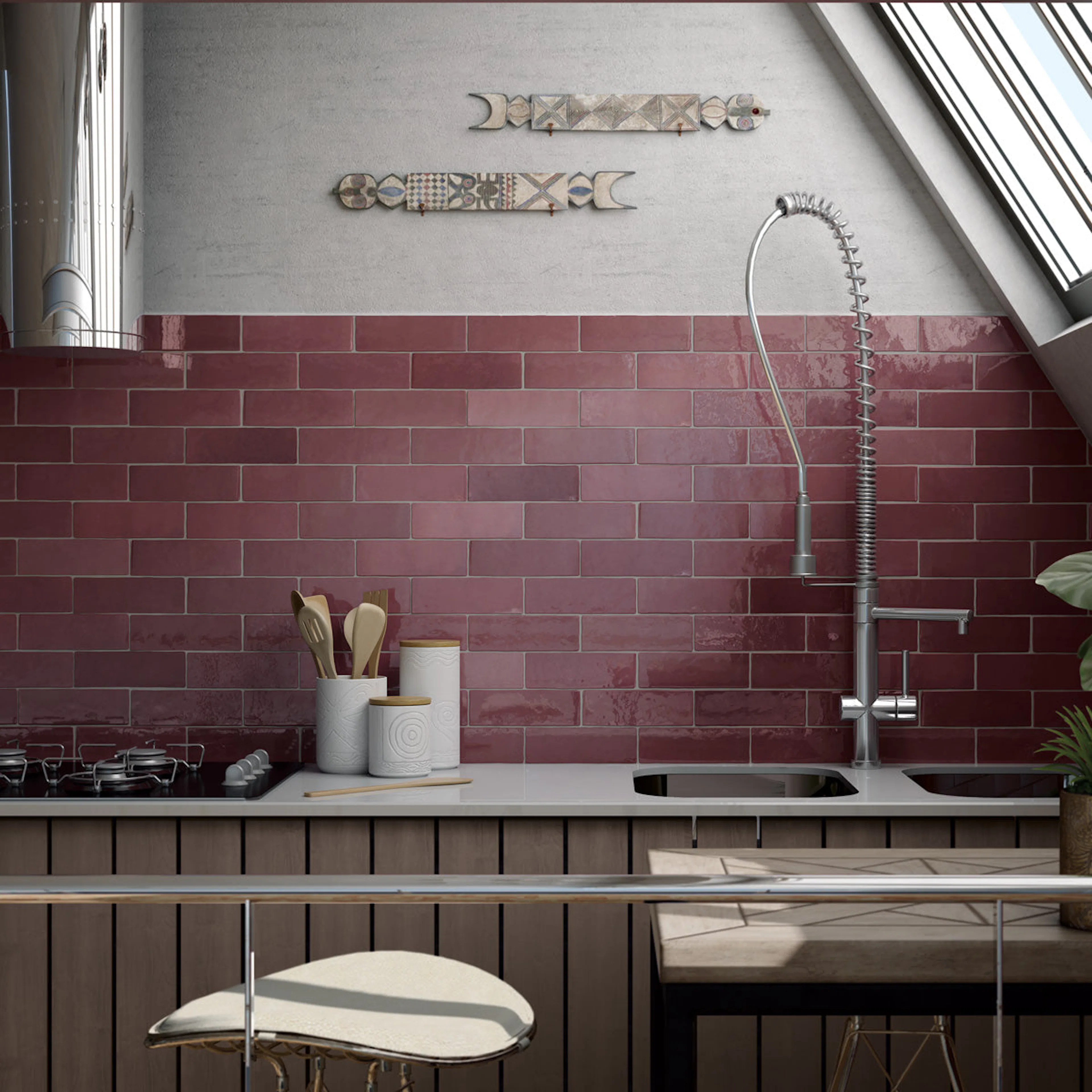 Kakel Tenfors Creativa Burgundy Blank 6,5x20