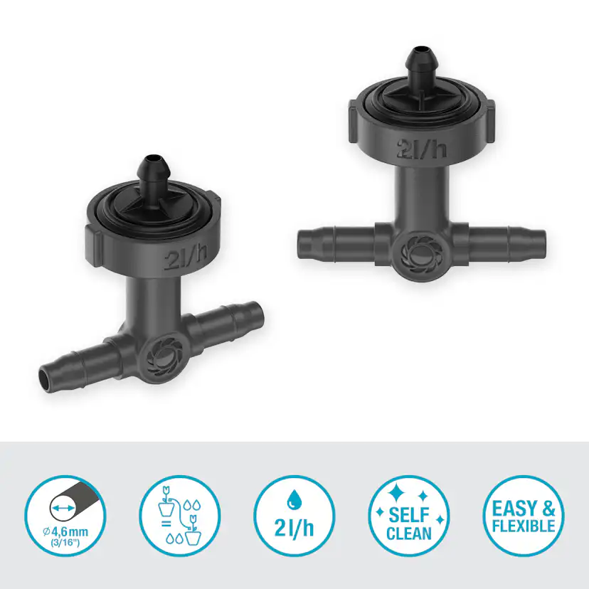 Droppspridare Gardena Micro-Drip Inline 2 l/h Tryckreglerande