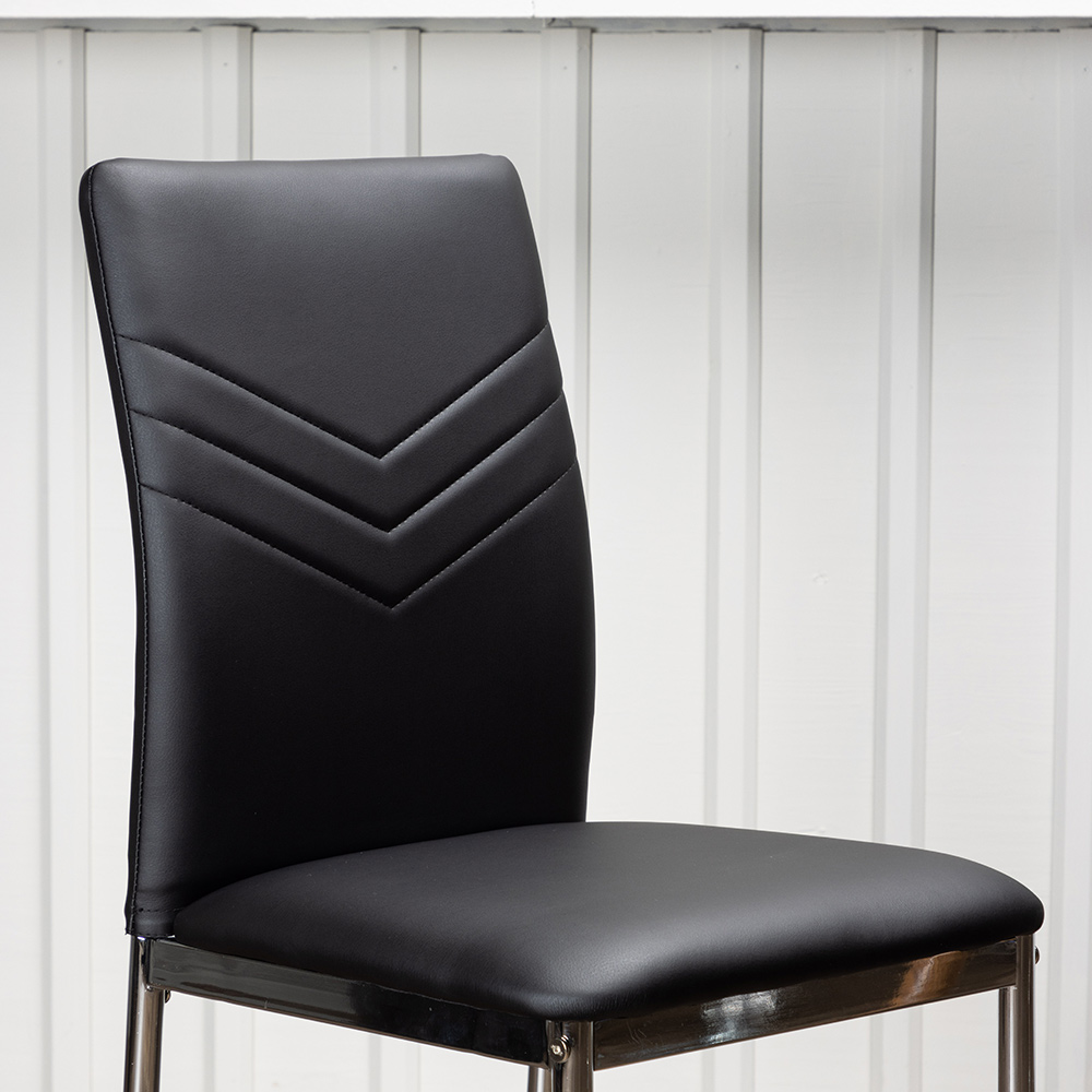 Matstol Venture Home Lily Svart Stol med Kromade Stålben 2 st