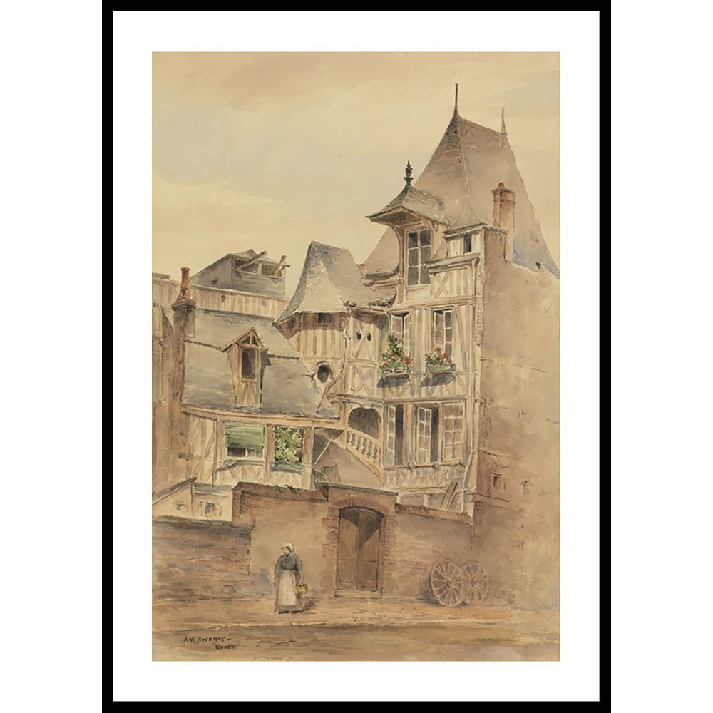 Poster Gallerix Street Scene With Medieval Houses By Arnold W. Brunner