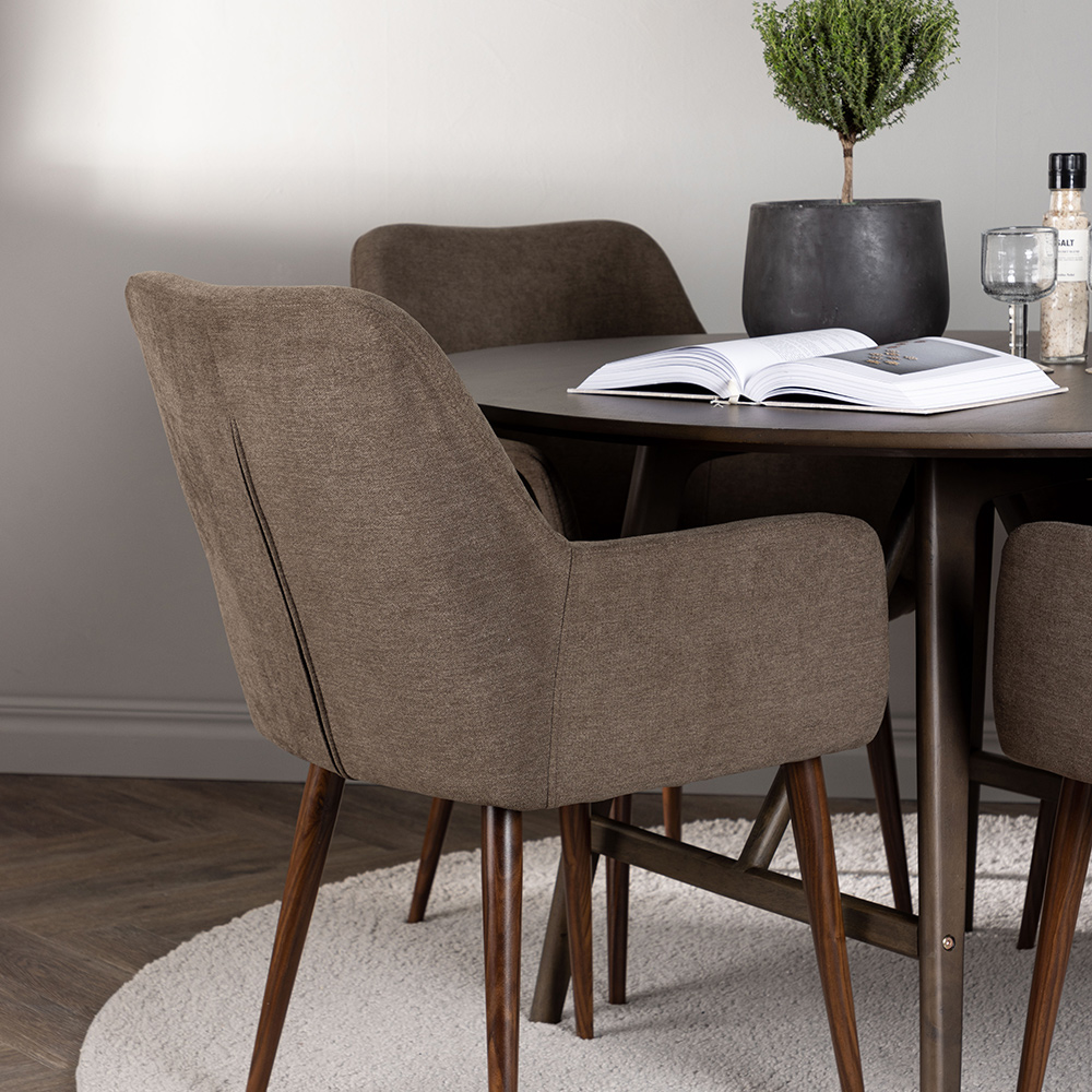 Matgrupp Venture Home Kaseidon Ø100 cm med 4 st Tomorrow stolar