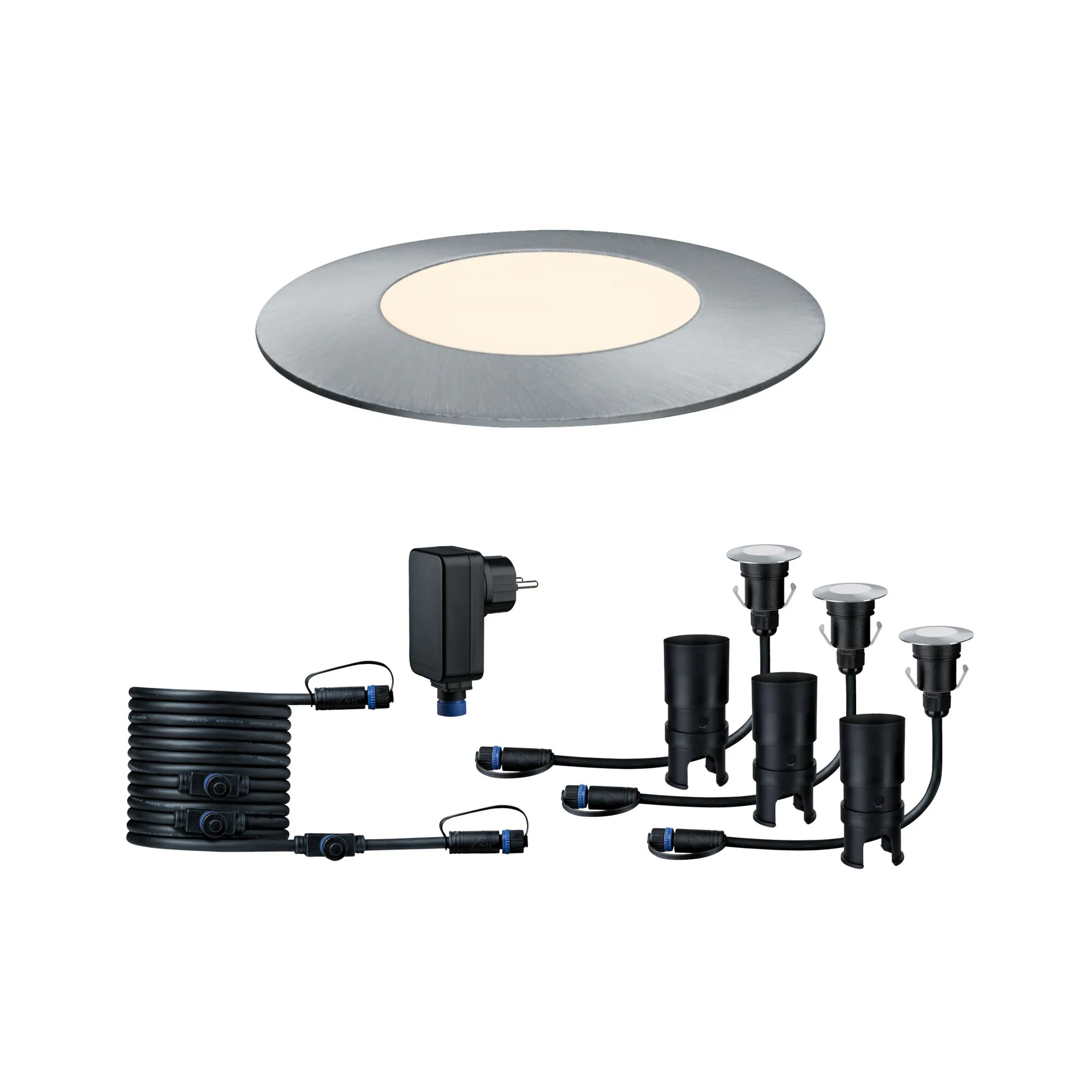 LED Infälld Markbelysning Paulmann Plug & Shine Floor Mini Spot IP67 24V 3-pack med Kabel & Transformator