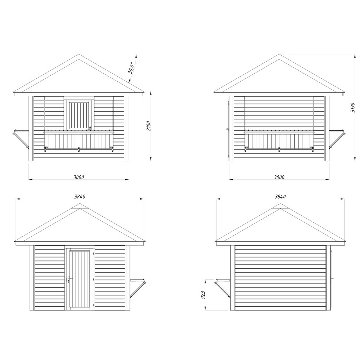 Kiosk Palmako Bianca 8,3 m2 Set 105
