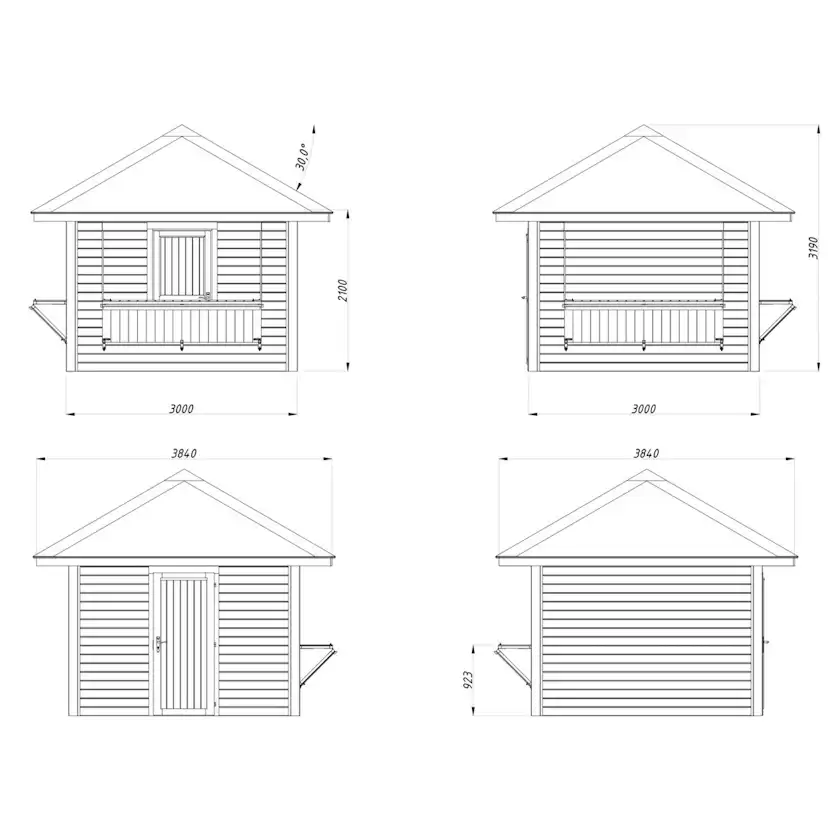 Kiosk Palmako Bianca 8,3 m2 Set 105