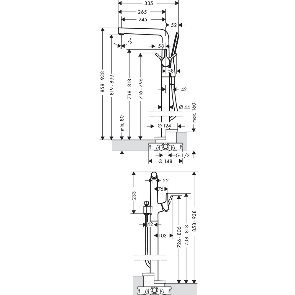 Golvblandare Hansgrohe Talis S