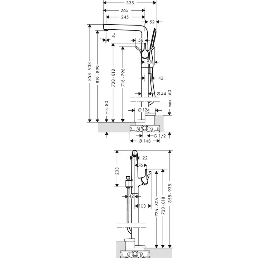 Golvblandare Hansgrohe Talis S
