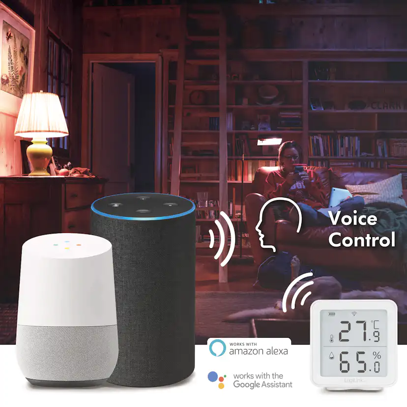 Smart Temp- & luftfuktighetssensor LogiLink Wifi Tuya