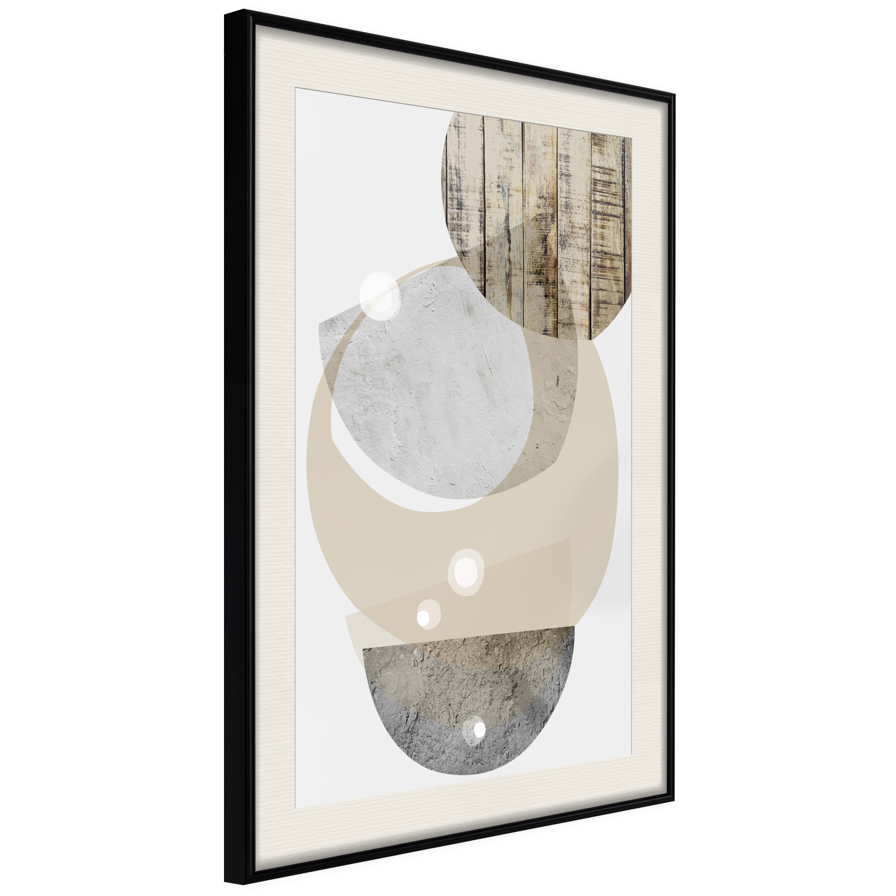 Affisch - Beige Fusion [Poster] 30x45 Svart ram med passepartout, 30x45 cm