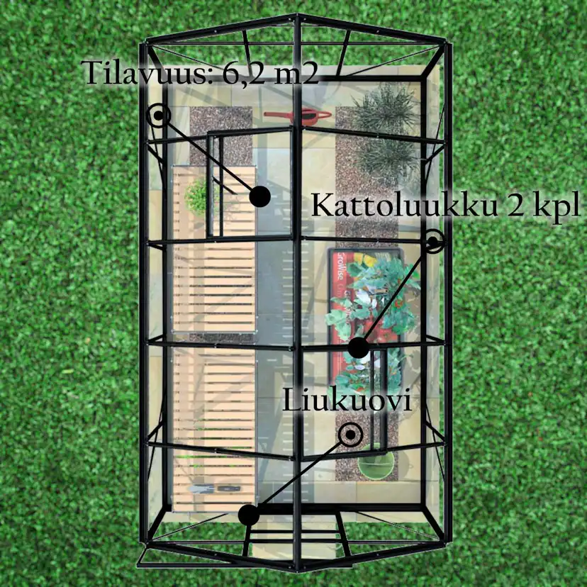 Växthus Glas Lykke Svart