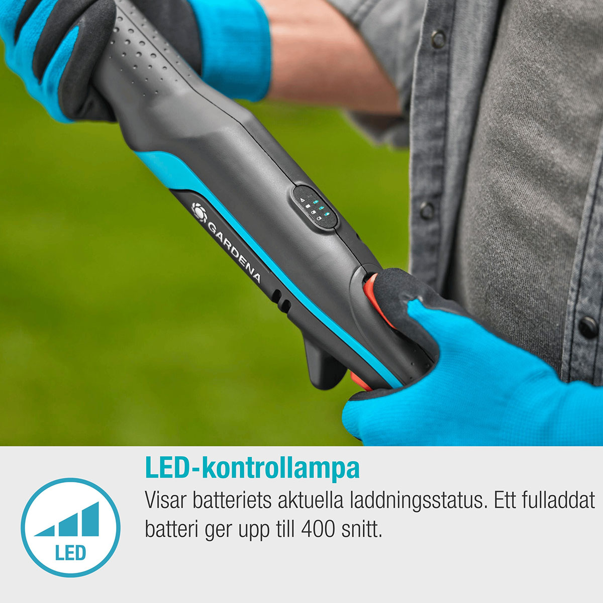 Teleskopisk Stångsax Gardena HighCut 250 Batteri P4A Komplett med Batteri och Laddare