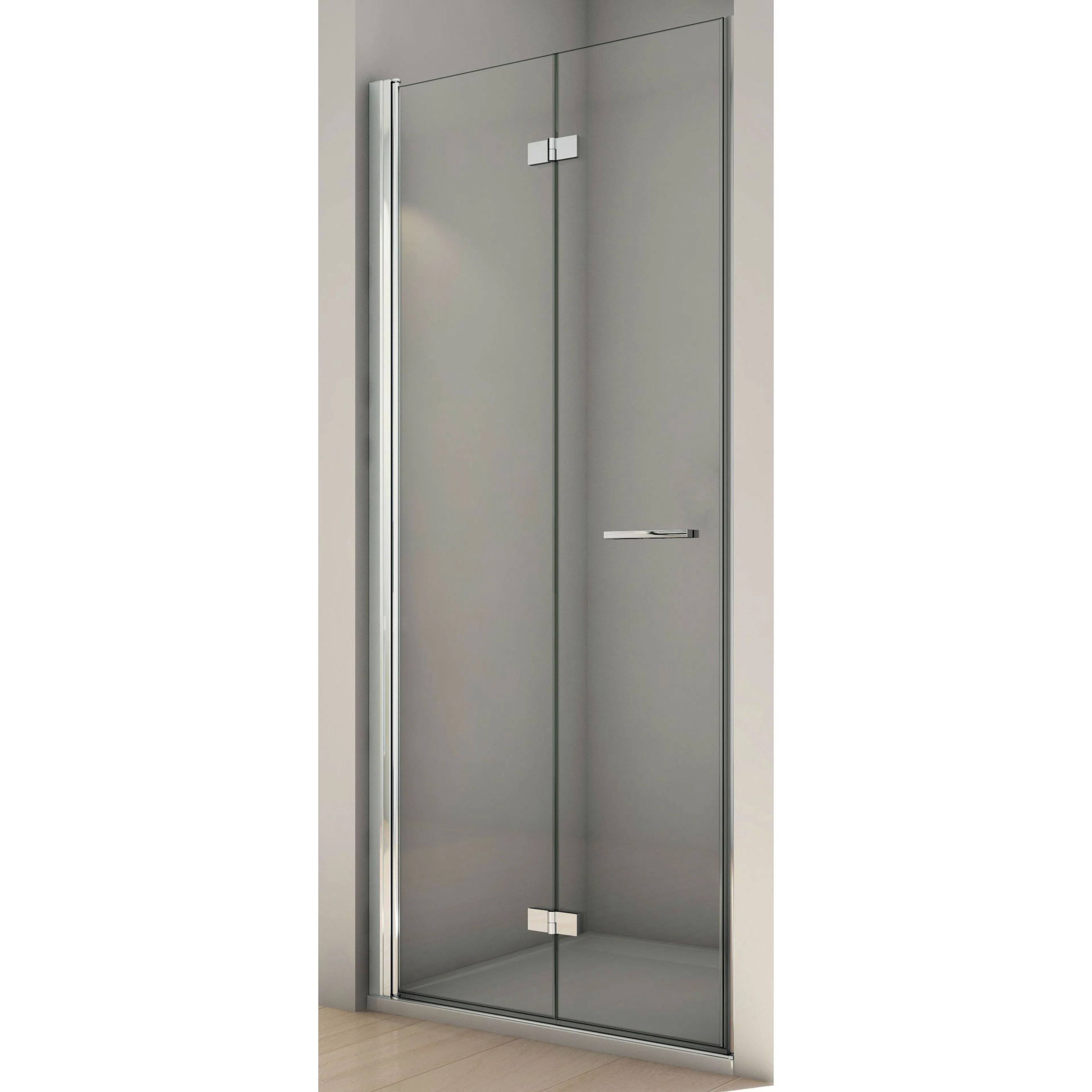 Solino Dusch Vikbar slagdörr 100 Klarglas/Högglans silver Vä B: 1000 mm, Profil: Högglans silver, Hägning: Vänster
