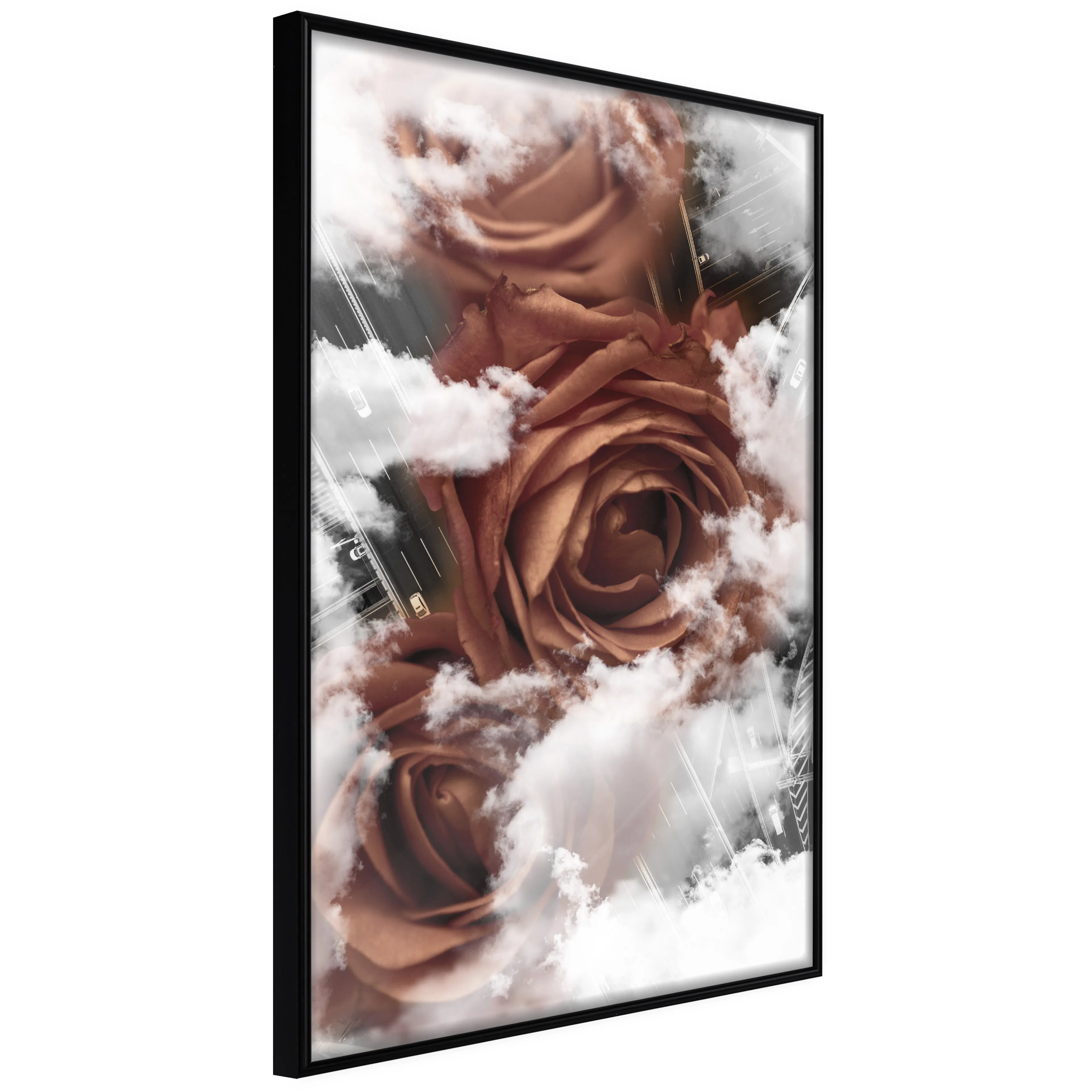 Affisch - Roses in the Clouds [Poster] 20x30 Svart ram, 20x30 cm