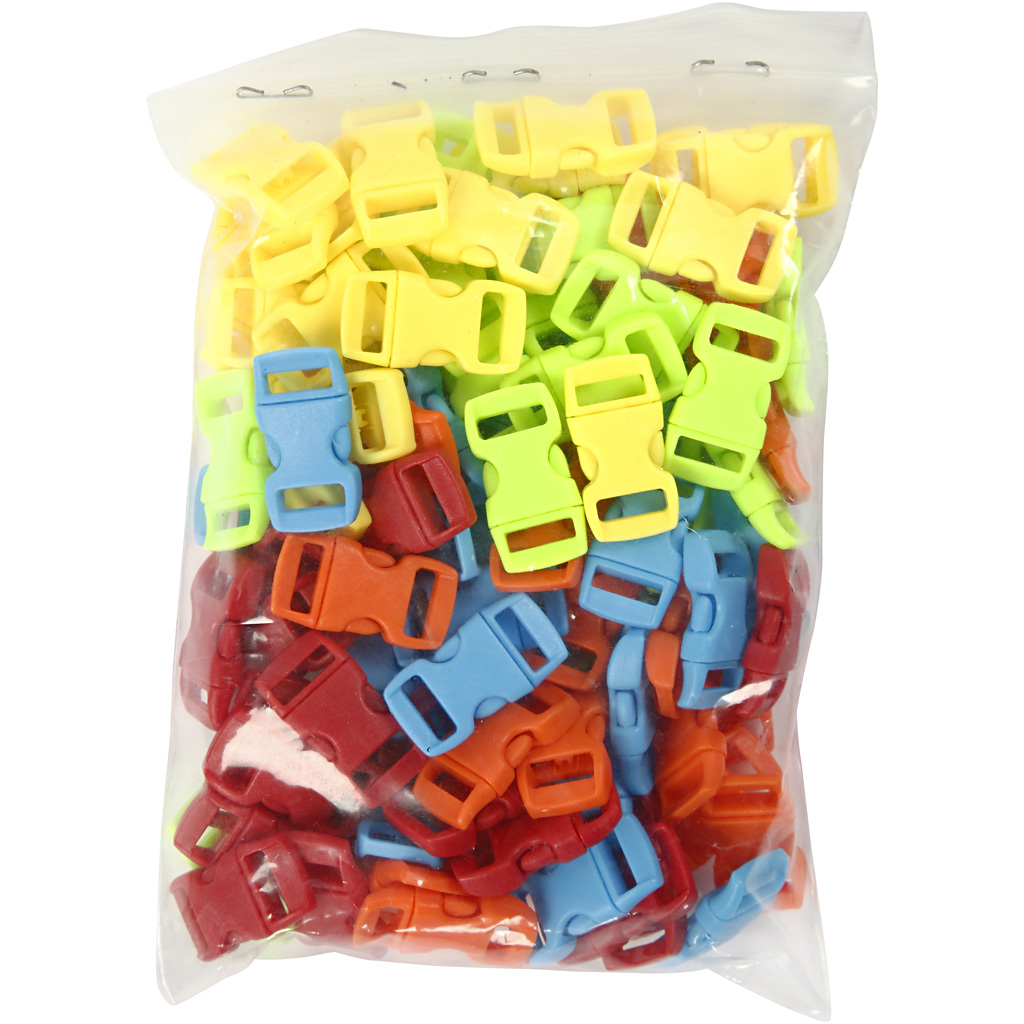 Klicklås Creativ Company 29x15 mm HålStl 3x11 Mixade Färger 100 st/1 Förp