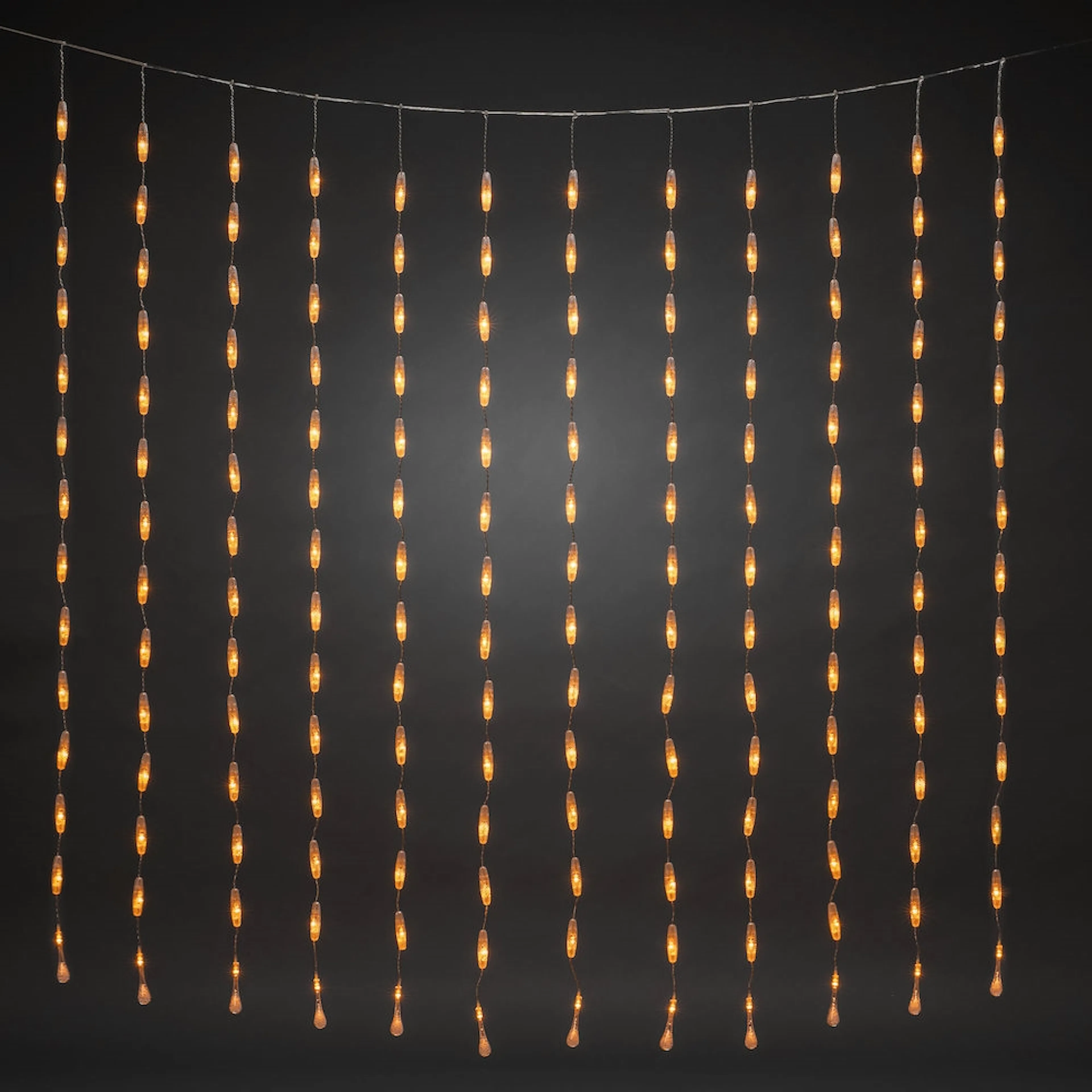 Gardinslinga droppar 400 LED Amber, H: 2000 mm