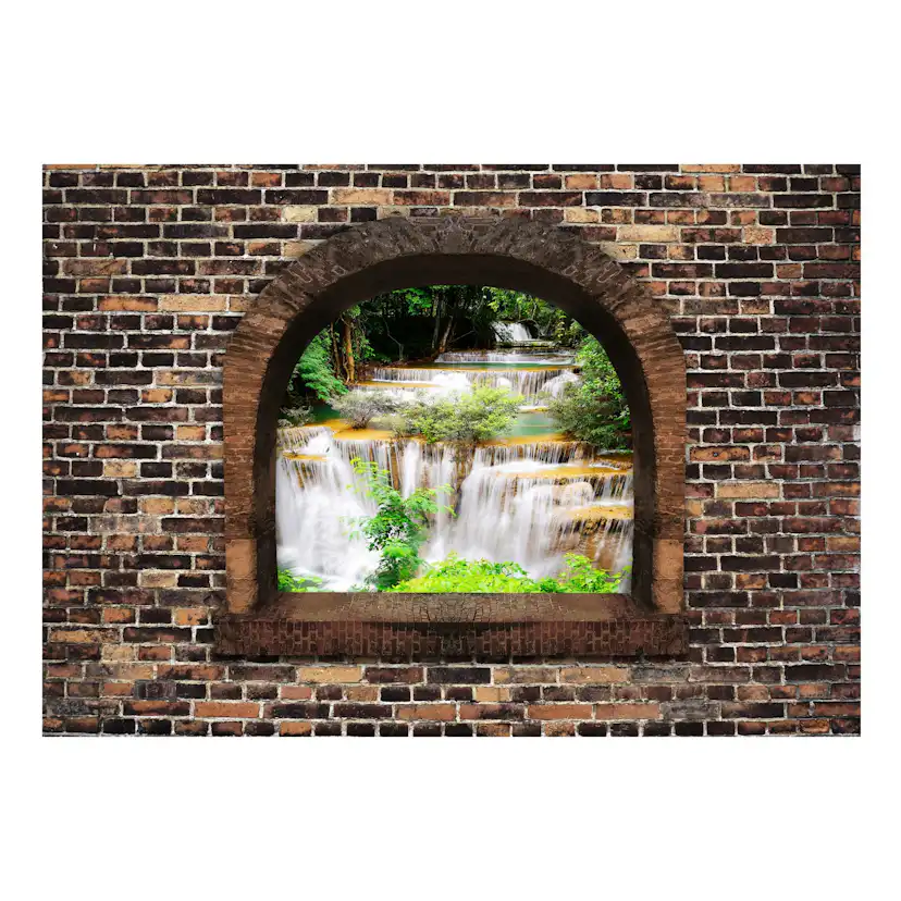 Fototapet Arkiio Självhäftande Stony Window Waterfalls