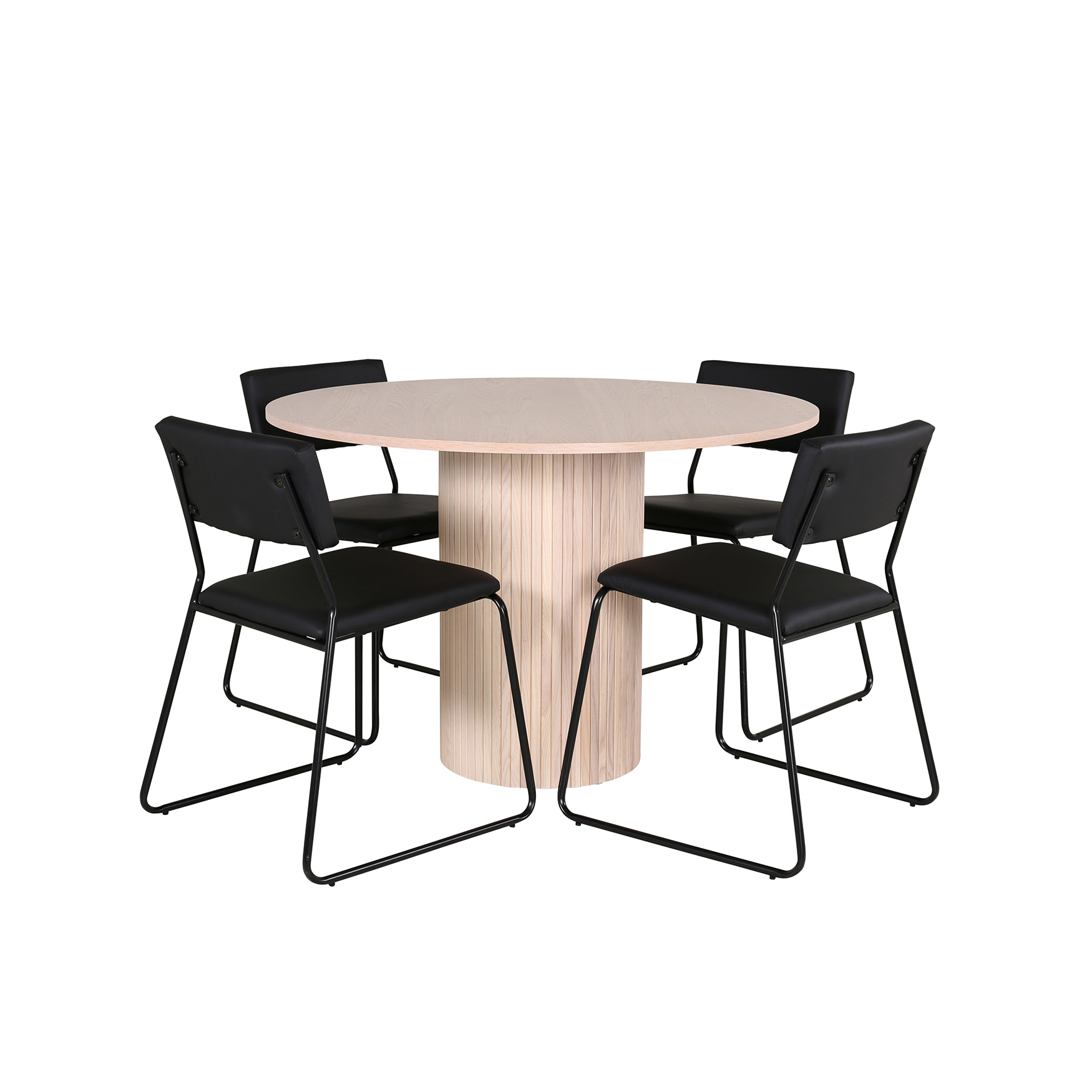 Matgrupp Venture Home med Bianca Matbord och 4 Kungshamn Matstolar i Konstläder