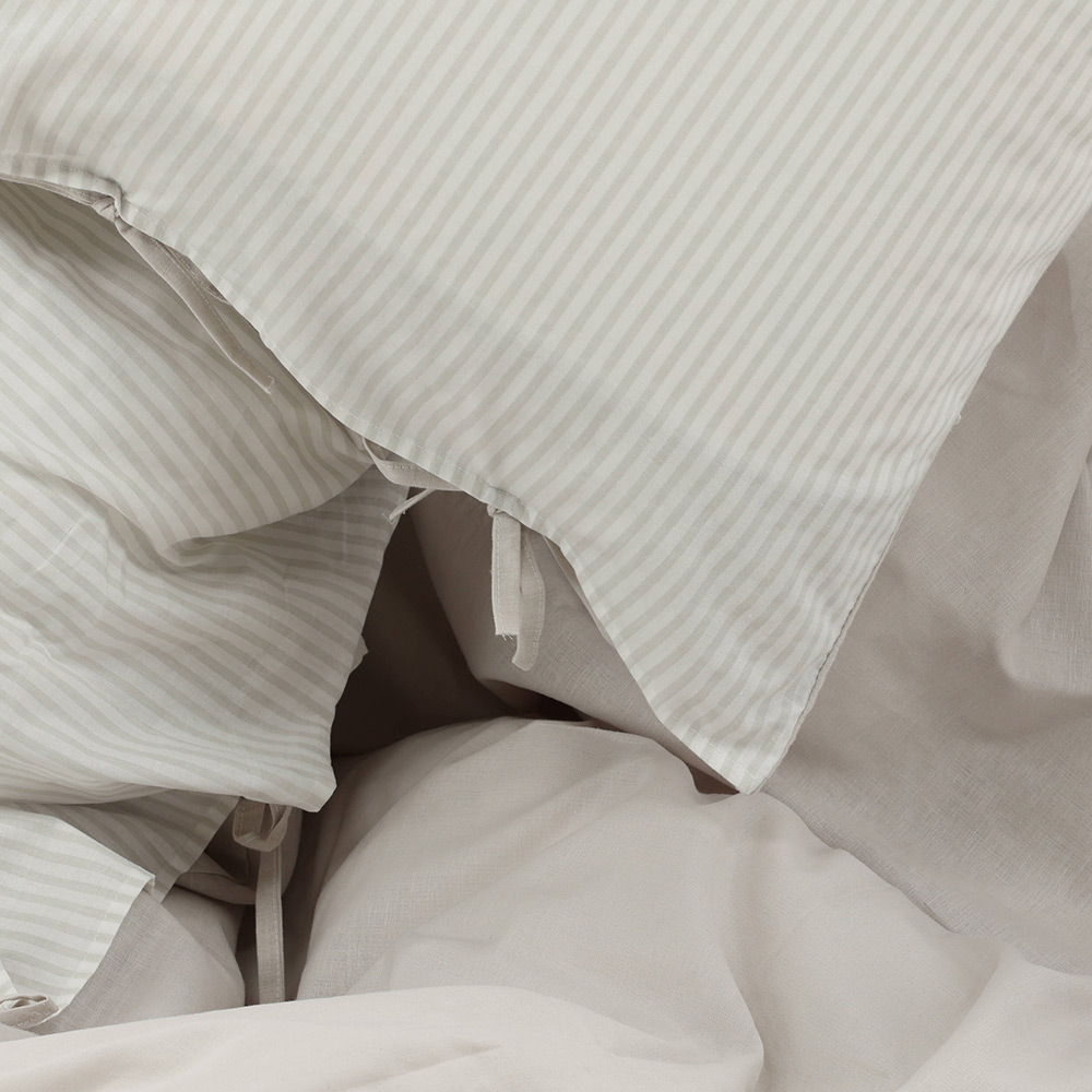 Jenna Bed Set Linen Cotton Light Grey 150x200 cm Färg: Ljusgrå, Mått: 150x200 cm