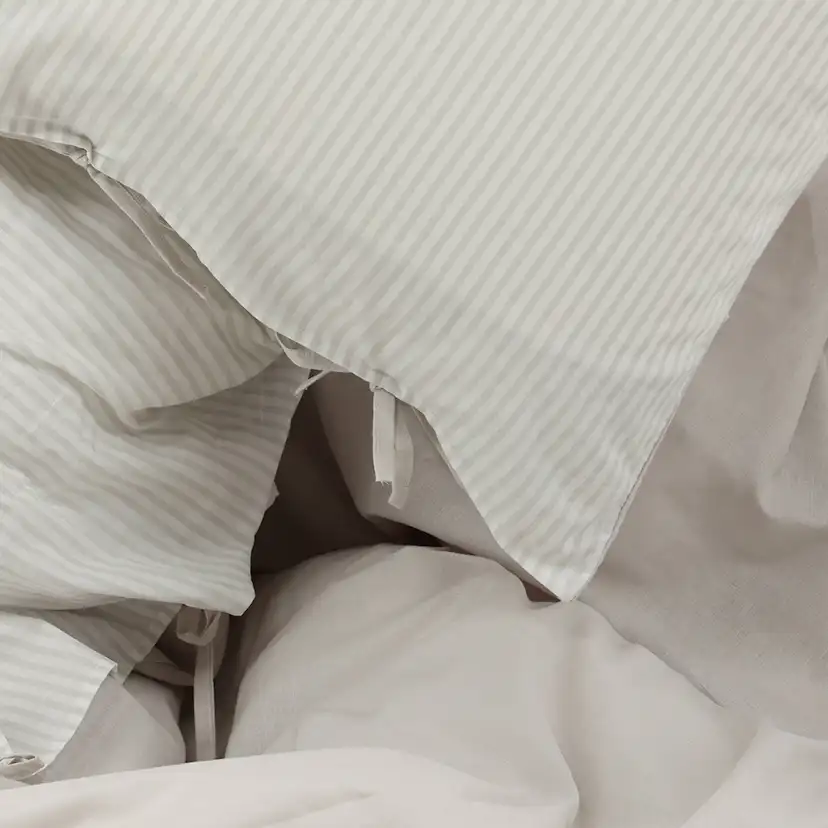 Jenna Bed Set Linen Cotton Light Grey 150x200 cm Färg: Ljusgrå, Mått: 150x200 cm