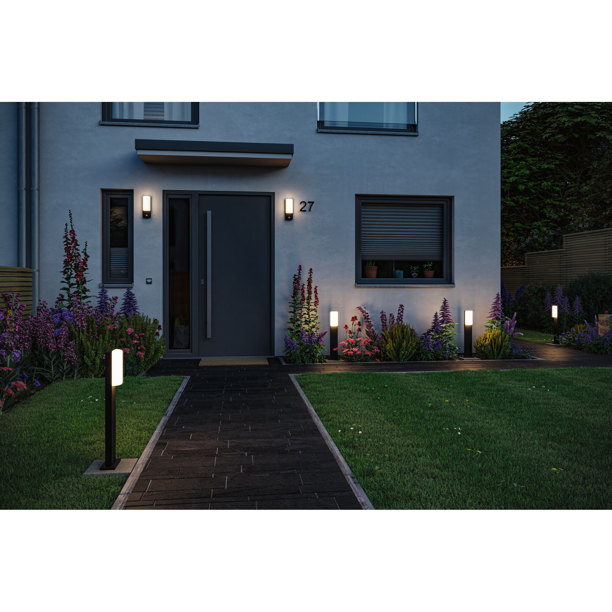 Fasadbelysning LED Paulmann Bonnie med Skymningsstyrd rörelsedetektor IP44 230V