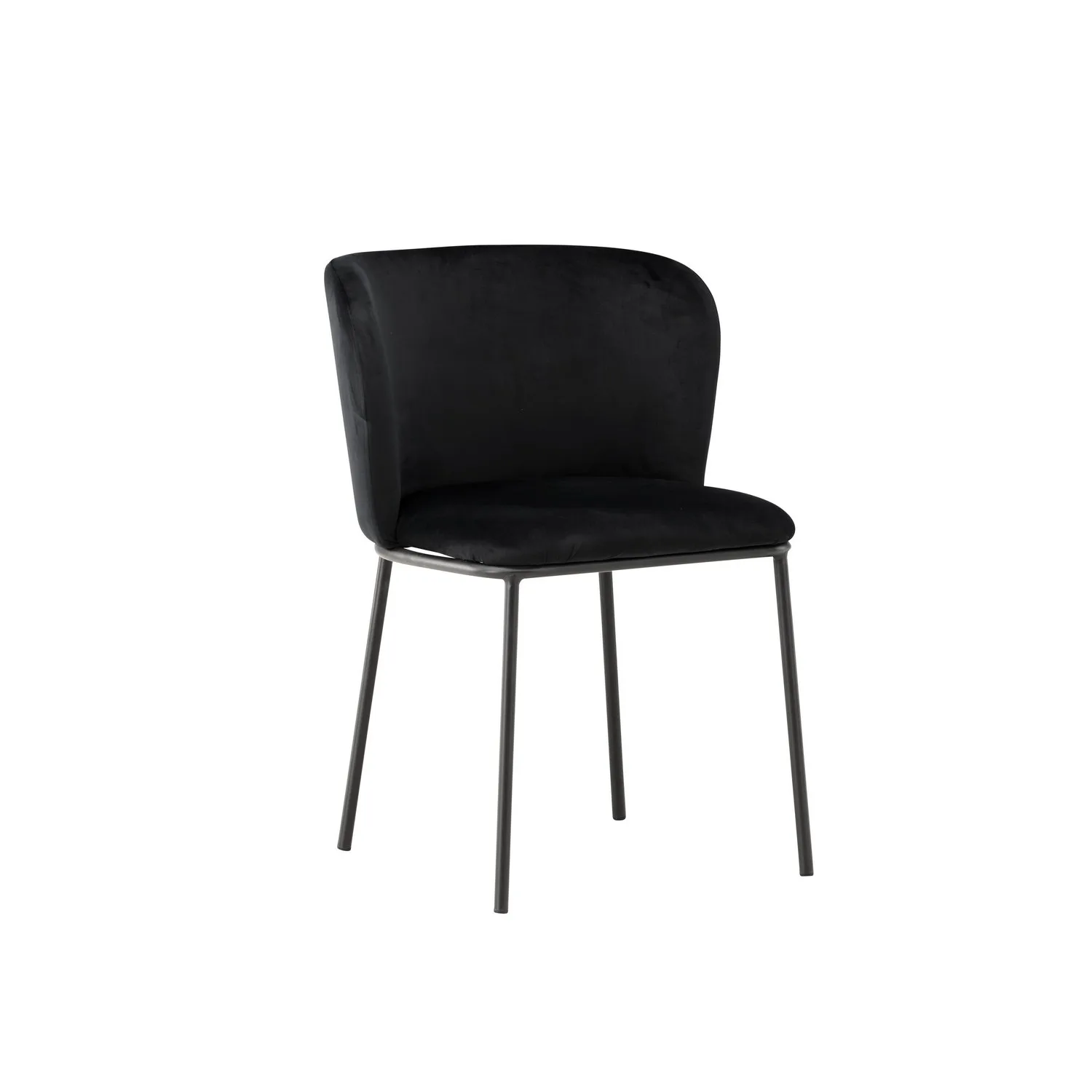 Edina Dining Chair 2-pack - Black / Black Velvet Svart