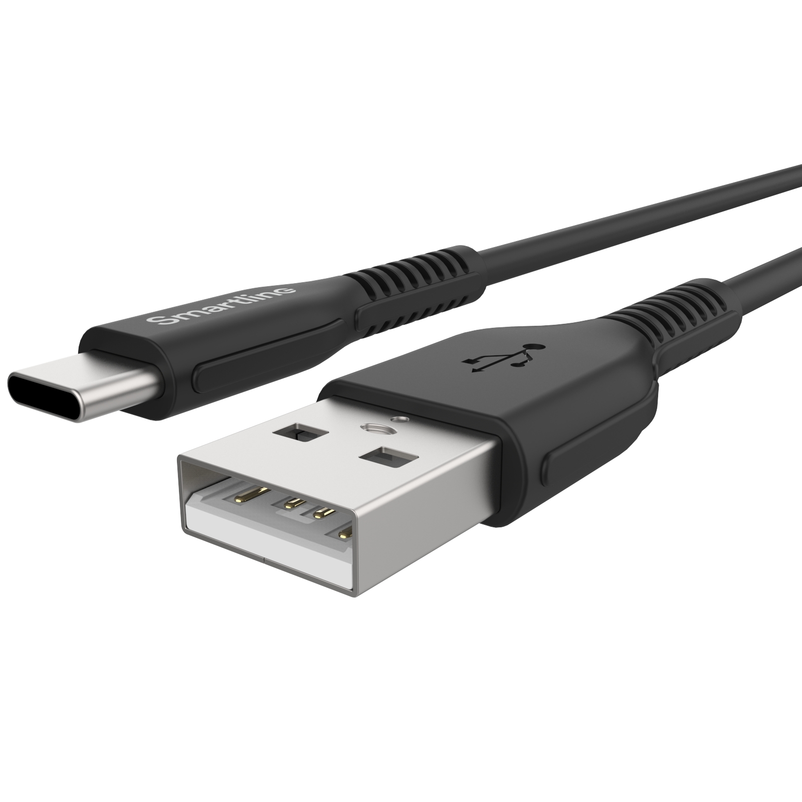 Laddningskabel Smartline USB-C/A Strong Cable Svart 2 m