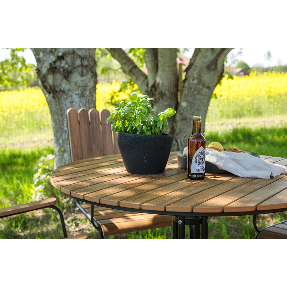Holmsund Diningset Steel - Black / Nature Natur/Svart