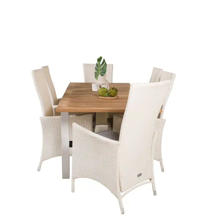 Matgrupp Venture Home Perla 152/210 med 6 Pishi Matstolar