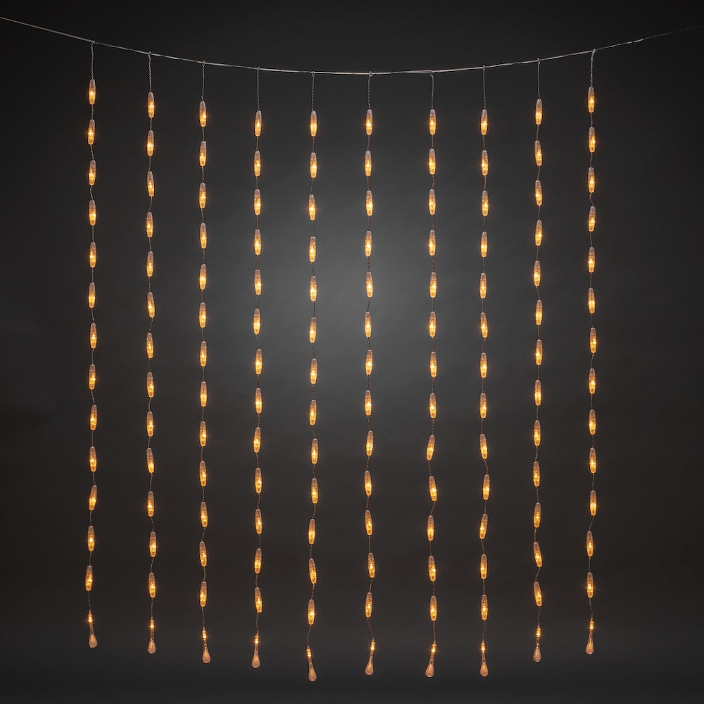 Gardinslinga droppar 140 LED Amber, H: 1400 mm