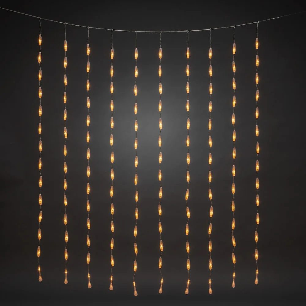 Gardinslinga droppar 140 LED Amber, H: 1400 mm