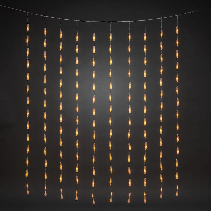 Gardinslinga droppar 140 LED Amber, H: 1400 mm