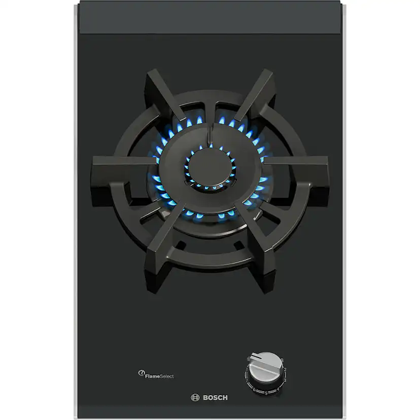Gashäll Bosch Serie 8 PRA3A6I10 Svart Glaskeramik 30cm med Flameselect och Diskmaskinssäkra Stöd