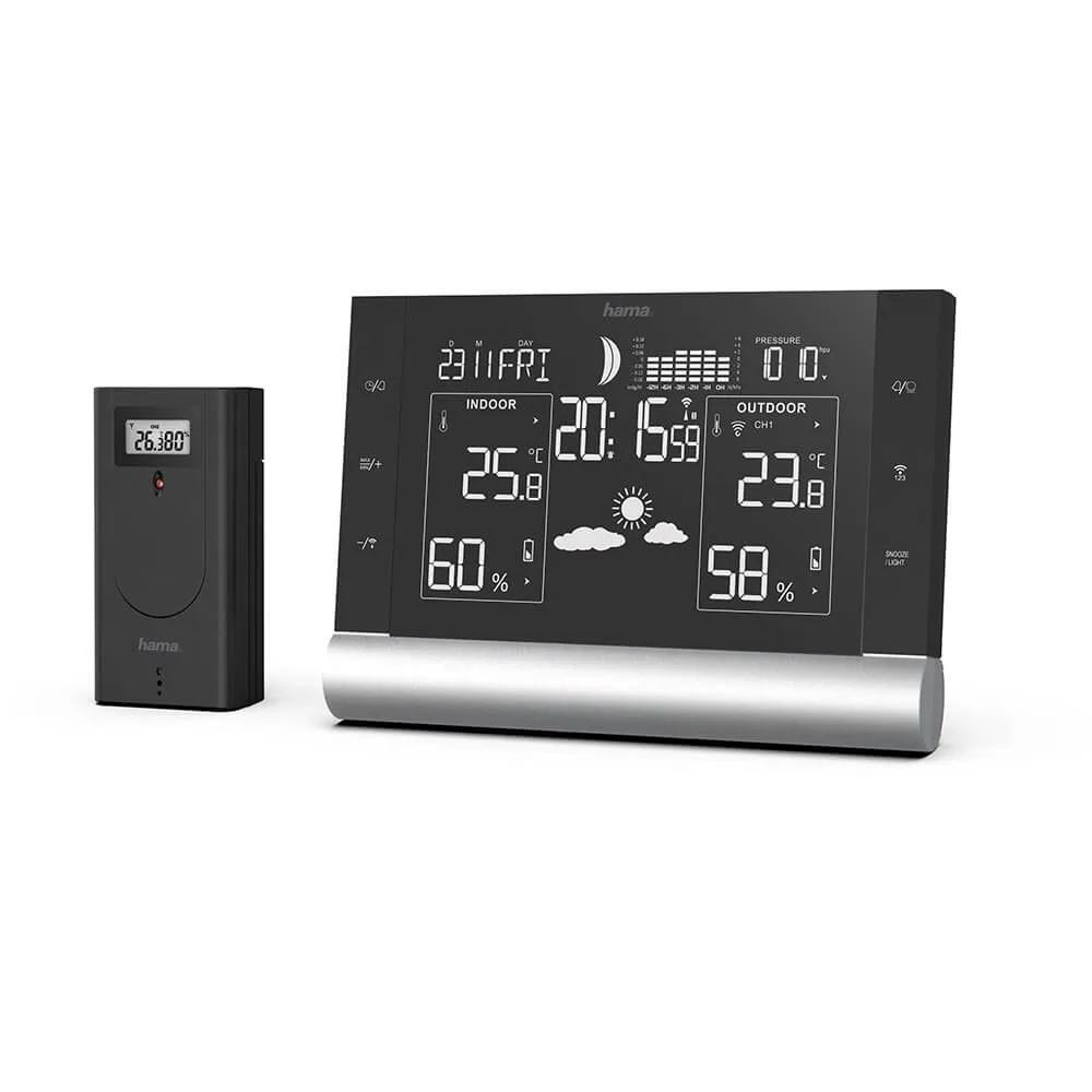 Väderstation Hama Black Line Plus Trådlös Termometer med WiFi & Frostlarm Svart