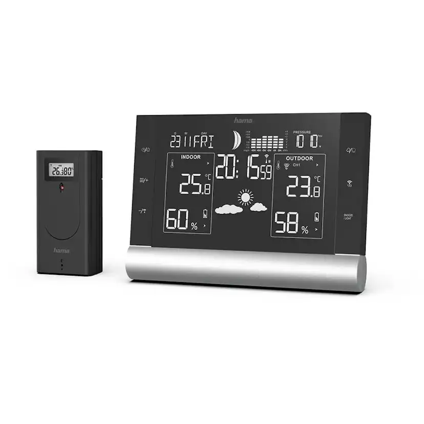 Väderstation Hama Black Line Plus Trådlös Termometer med WiFi & Frostlarm Svart
