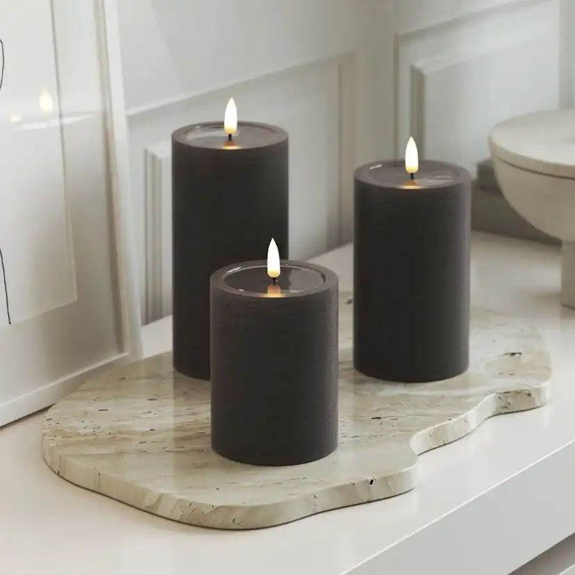 LED-Blockljus UNIQUE Candles 7,5x12,5 cm
